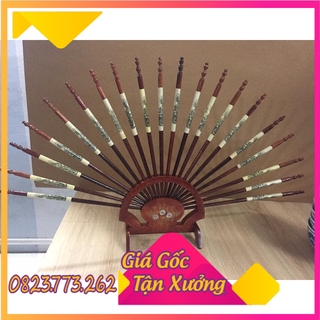 Bộ đũa thờ 10 đôi, đùa thờ xòe quạt bằng gỗ cao cấp