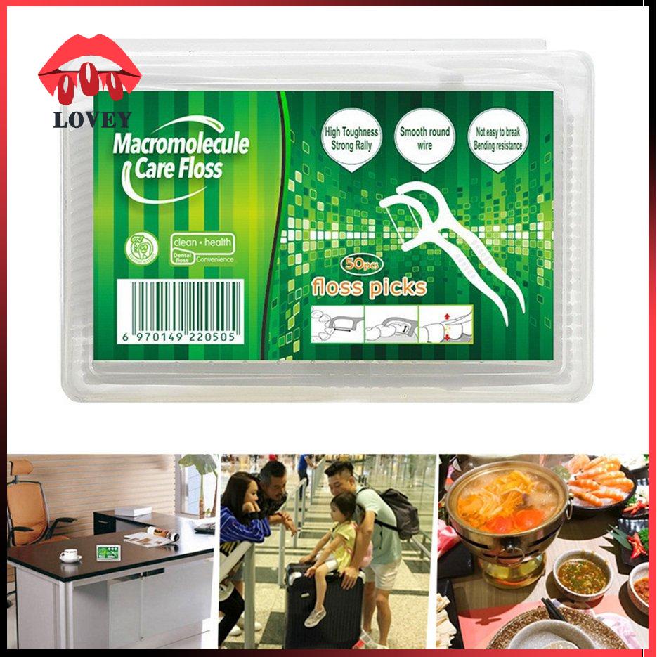 [Hàng mới về] Set 50 Tăm Chỉ Nha Khoa Độ Đàn Hồi Cao Dùng Một Lần