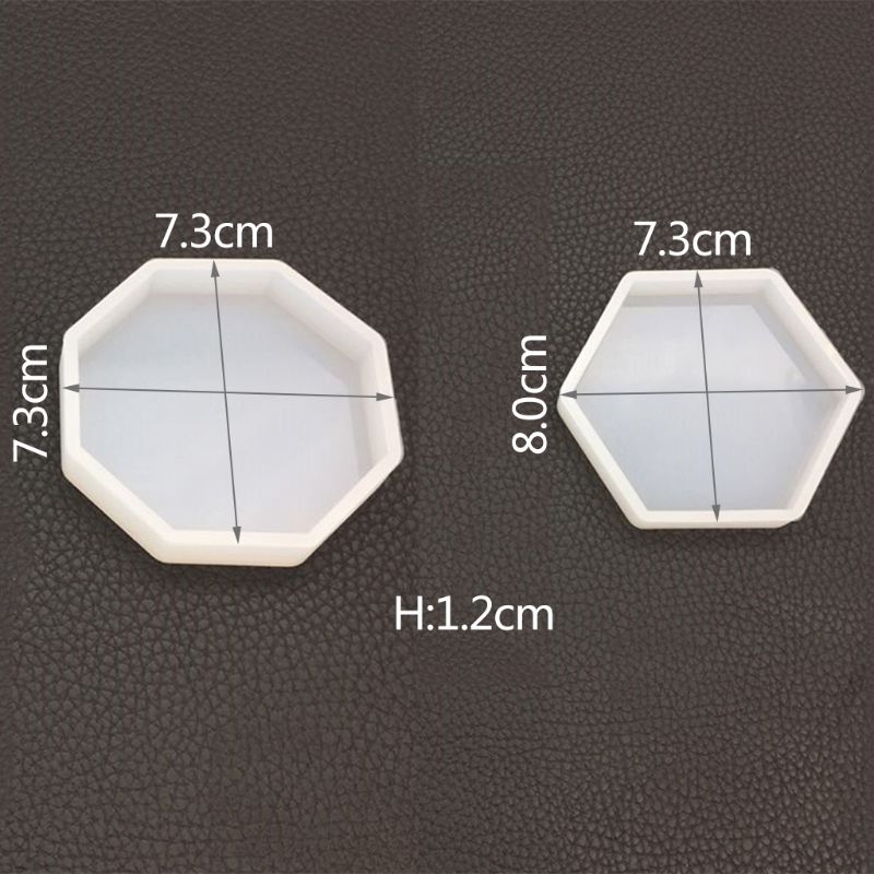 Khuôn silicone làm mặt trang sức DIY hình lục giác/ bát giác/ trái tim tiện dụng