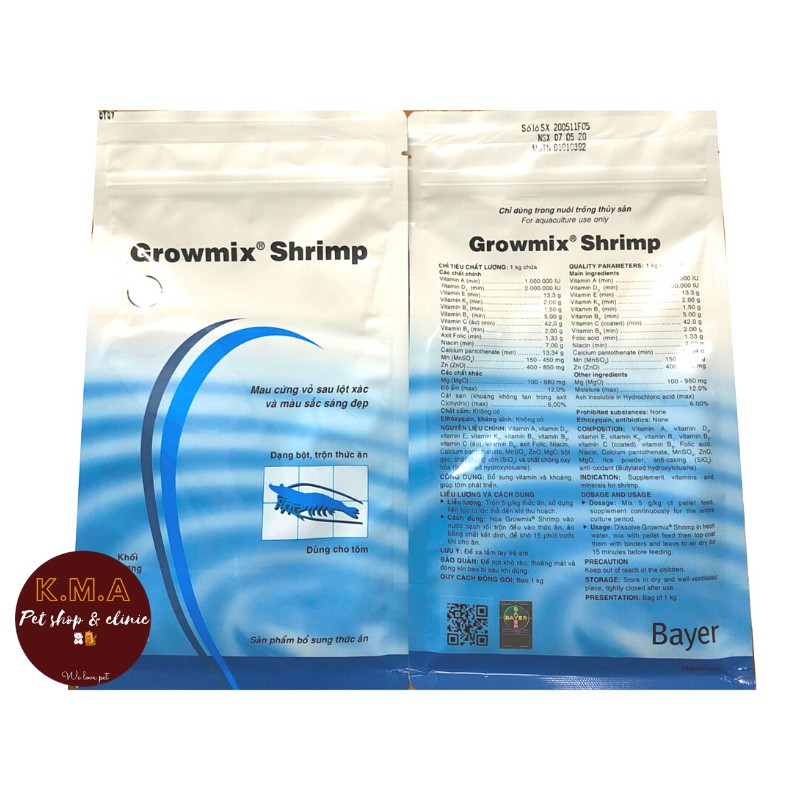 GROWMIX SHRIMP  – giúp tôm mau cứng vỏ màu sắc đẹp