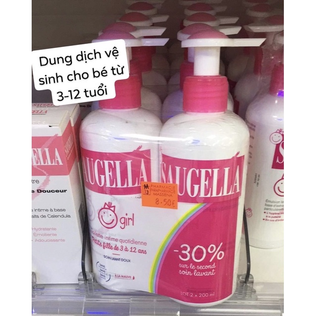 Dung dịch vệ sinh bé gái Saugella chai 200ml pháp