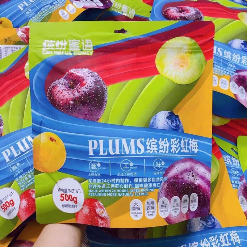 Ô mai mận Plums mix 6 loại túi 500g