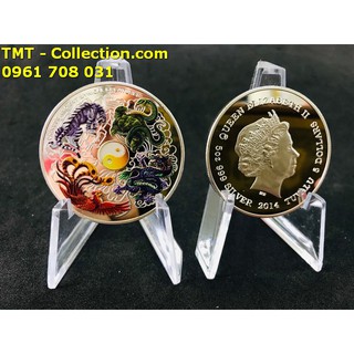 Xu tứ linh phong thuỷ tặng túi gấm, Xỏ lỗ đeo dây, trưng bày trên bàn sách, bàn làm việc -TMT Collection - SP005093