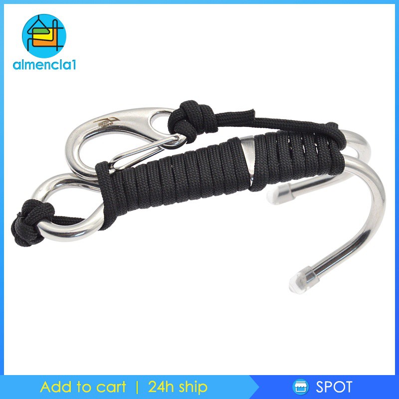 [ALMENCLA1] Diving Dual Reef Drift Hook Spiral Coil Strap Cord Stainless Steel