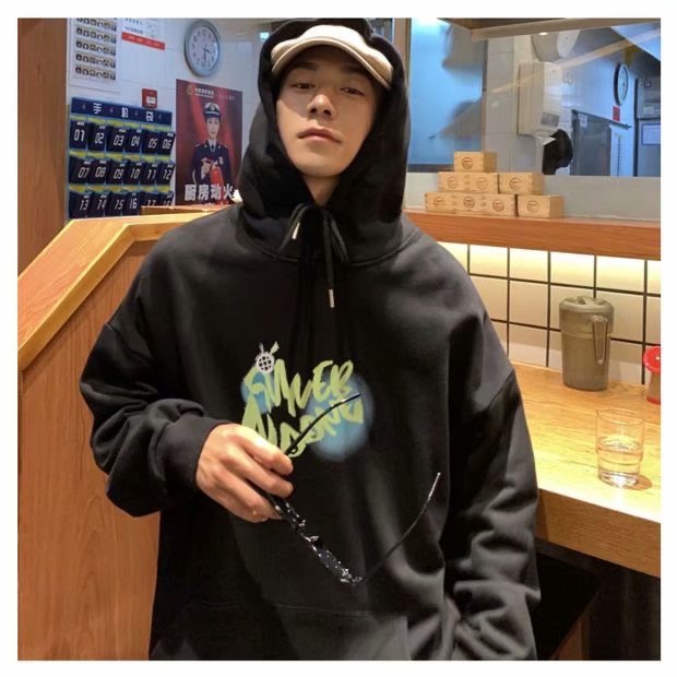 Áo hoodie dáng rộng phong cách hiphop đường phố Hàn Quốc thời trang mùa đông có 3 màu size M-5XL