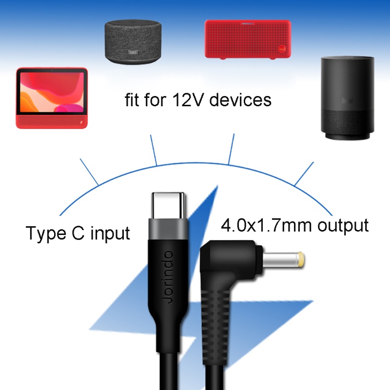 Dây Cáp Chuyển Đổi USB C PD Sang 12V 4 0x1 7mm Cho Laptop