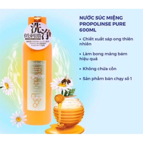 Nước Súc Miệng Hết Mùi Hôi Miệng Propolinse 600ml Nhật Bản