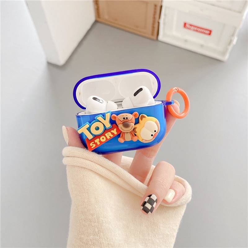 Vỏ bảo vệ hộp sạc tai nghe kèm móc kiểu dáng dễ thương thích hợp cho airrPods Pro 1&amp;2 3 Gen 2021