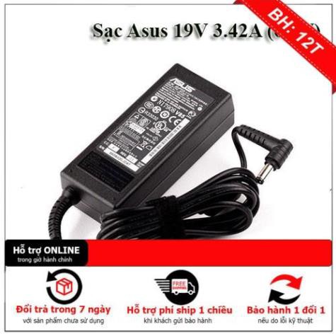 Sạc dành cho Laptop Asus 19V 3.42A (65W) chân thường kích thước 5.5mm * 2.5mm
