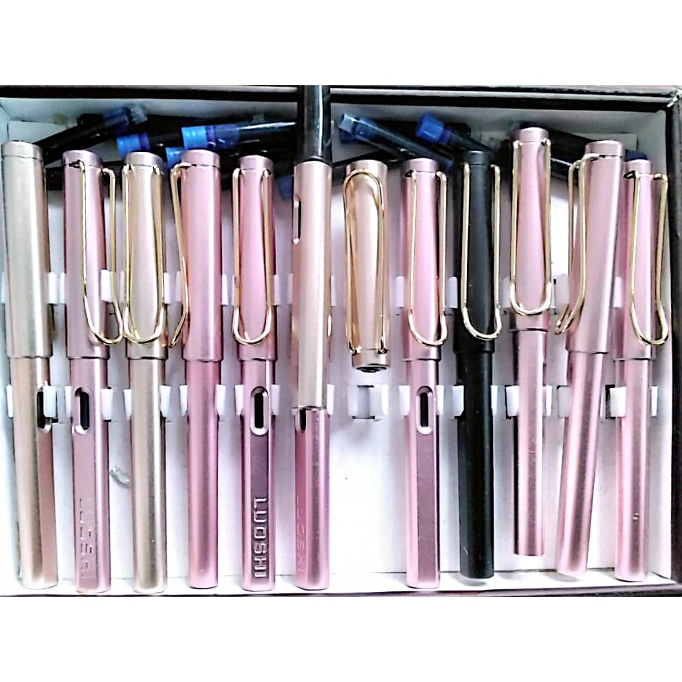 Bút máy Loushi 296 viết chữ đẹp cao cấp- dùng cho học sinh cấp 1(mua 10 cái tặng 1 cái)không dây mực,ngòi trơn
