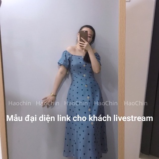 Đầm chấm bi dáng dài 2hand Korea