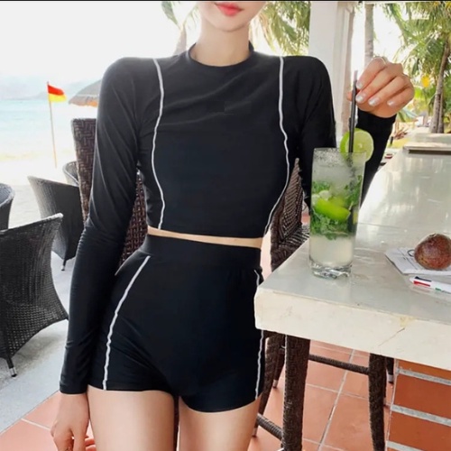 Bikini Đồ Bơi Học Sinh Đi Biển Quần Đùi Tay Dài Kín Đáo KONKUN MS-83