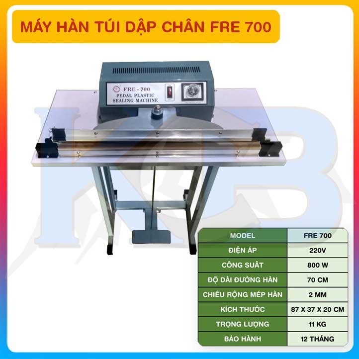 Máy hàn miệng túi dập chân FRE  700 800W