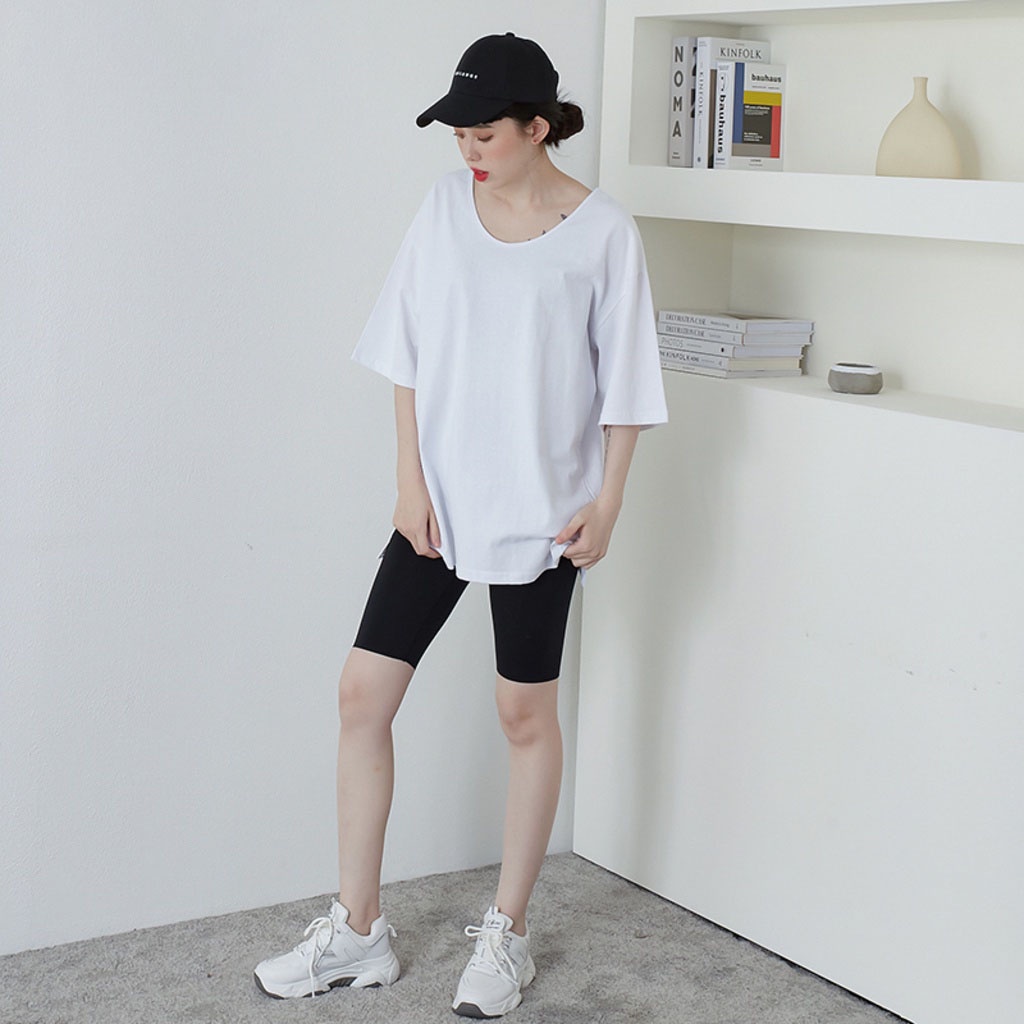 Quần Legging Lửng Nữ Trên Gối Bigsize Co Giãn Bó Ôm Body Dáng Quần Legging Ngố Thái Nâng Mông Cạp Cao Vải Cotton Dày Gym