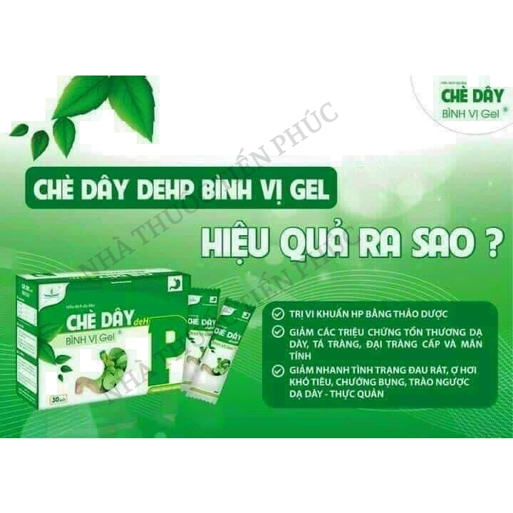 Chè dây DEHP bình vị Gel - Hỗ trợ giảm viêm loét dạ dày do xoắn khuẩn HP Hộp 20 gói, 30 gói