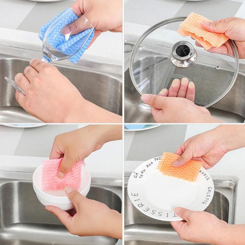 Cuộn 50 Miếng Vải Không Dệt Lau Chén Dĩa