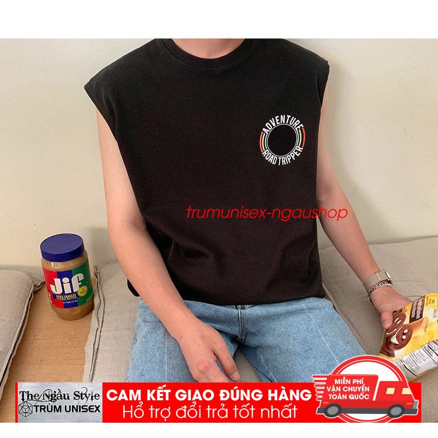 Áo thun TANKTOP nam tay lỡ unisex form rộng overtee VÒNG TRÒN chất vải cotton xịn Trumunisex