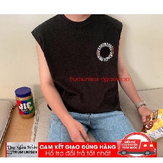 Áo thun TANKTOP nam tay lỡ unisex form rộng overtee VÒNG TRÒN chất vải cotton xịn Trumunisex