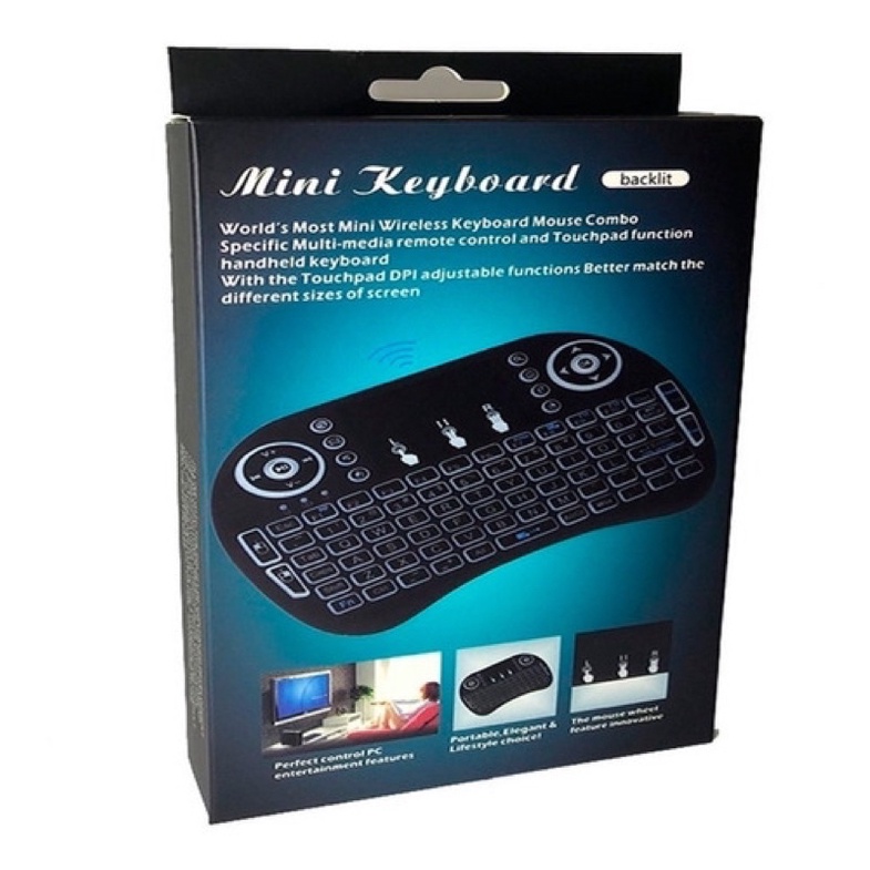 Bàn phím mini không dây kiêm chuột i8 nhập khẩu cho TVbox SmartTV Laptop