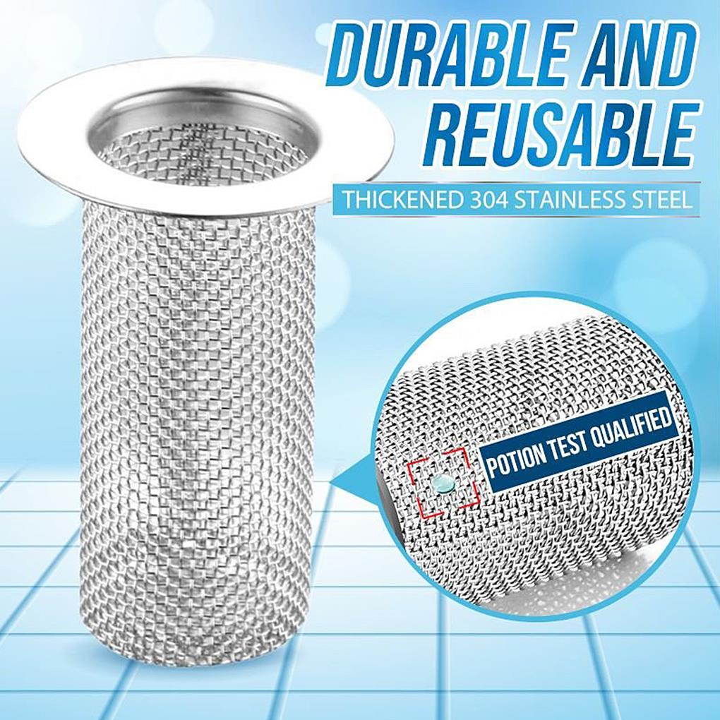 Stainless Steel Floor Drain Filter Reusable Anti-blocking Hair Catcher Shower Bathtub Sink Mesh Basket Protector burang