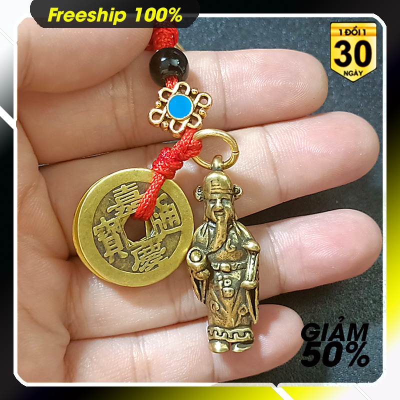 Móc khóa phong thủy đồng thau 5 Xu ngũ hoàng Thần tài-hổ-Rồng-cóc-kỳ lân đẹp may mắn trong mang lại nhiều phúc lộc .