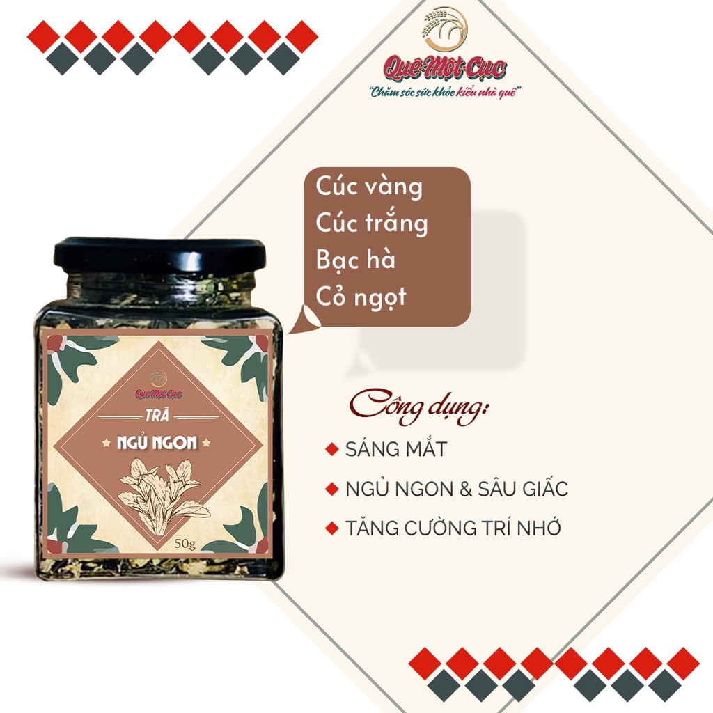 Trà hoa thảo mộc, hoa cúc, hồng, nhài, đậu biếc sấy khô thanh nhiệt, giảm cân, ngủ ngon QUÊ MỘT CỤC 50g )