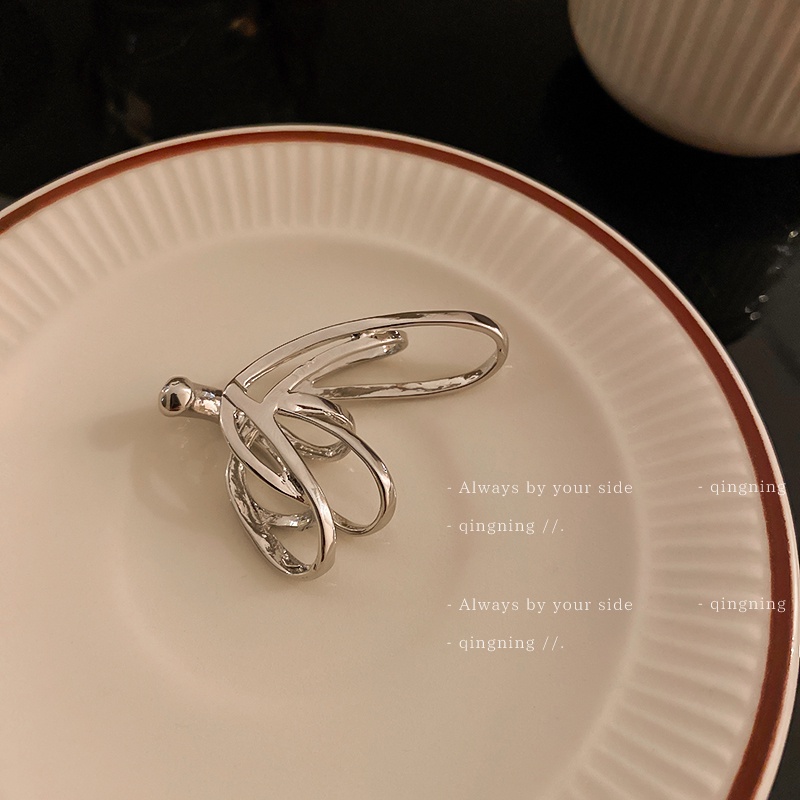 Khuyên tai DREJEW 3 dạng kẹp không xỏ khuyên bằng kim loại hình bướm phong cách thời trang Hàn Quốc