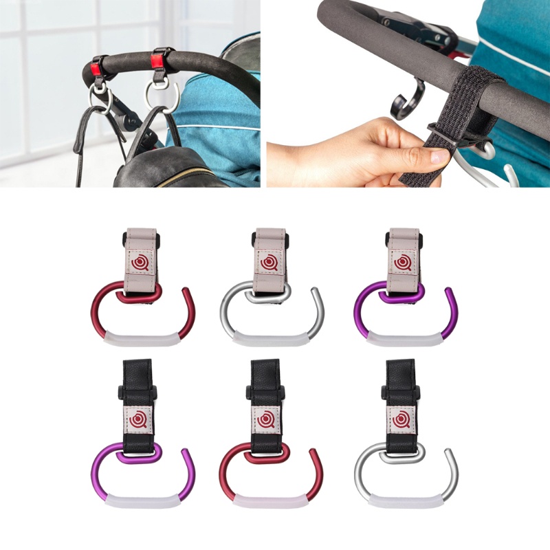 Móc Treo Túi Xách / Xe Đẩy Em Bé Bằng Hợp Kim Nhôm Phối Da PU Tiện