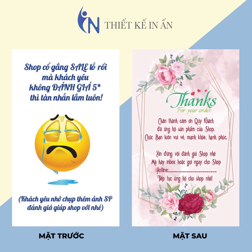 Hộp 100 card cám ơn, card Thank you Họa tiết hoa lá sáng tạo độc đáo hợp trend (15 mẫu) dành riêng cho shop bán hàng