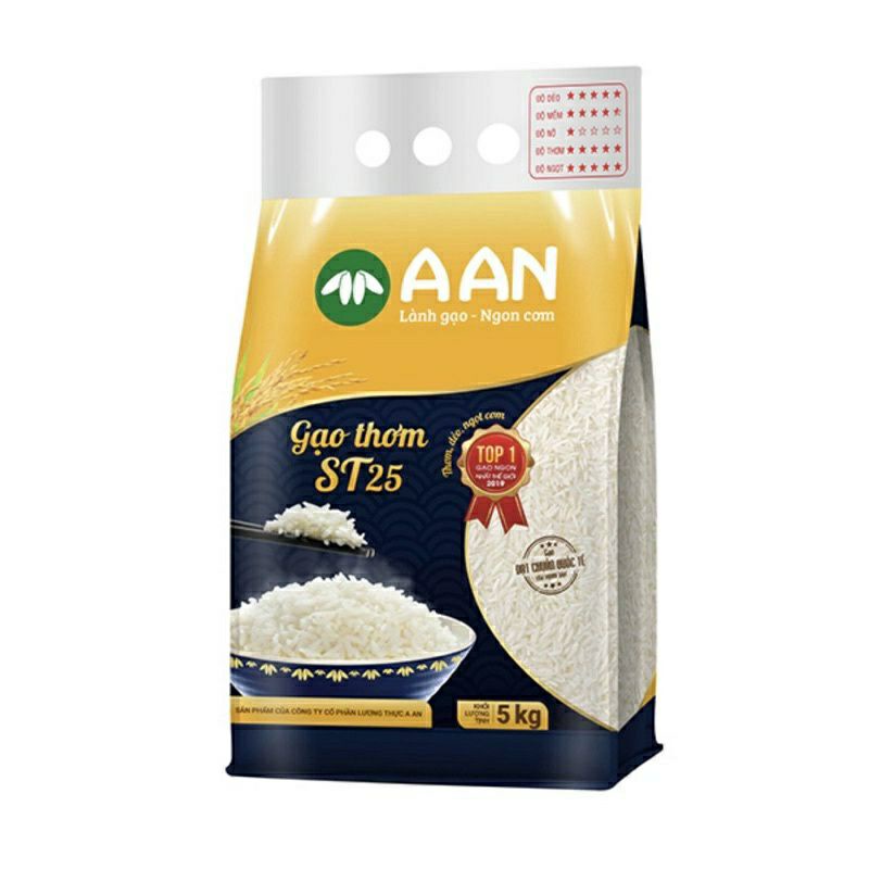 Gạo thơm st25 A An bao (5kg)