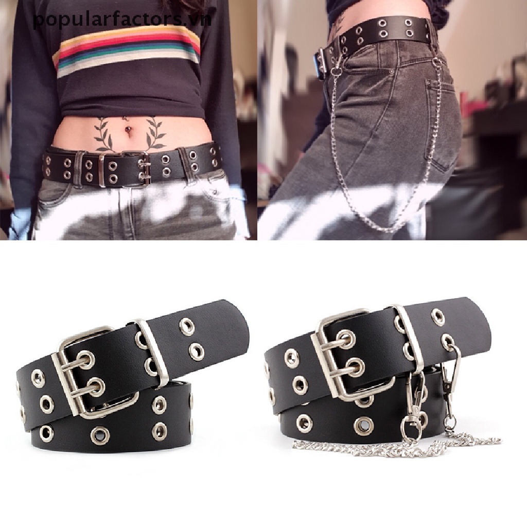 Thắt Lưng Giả Da Phối Khóa Kim Loại Thời Trang 2020 Cá Tính Cho Nữ