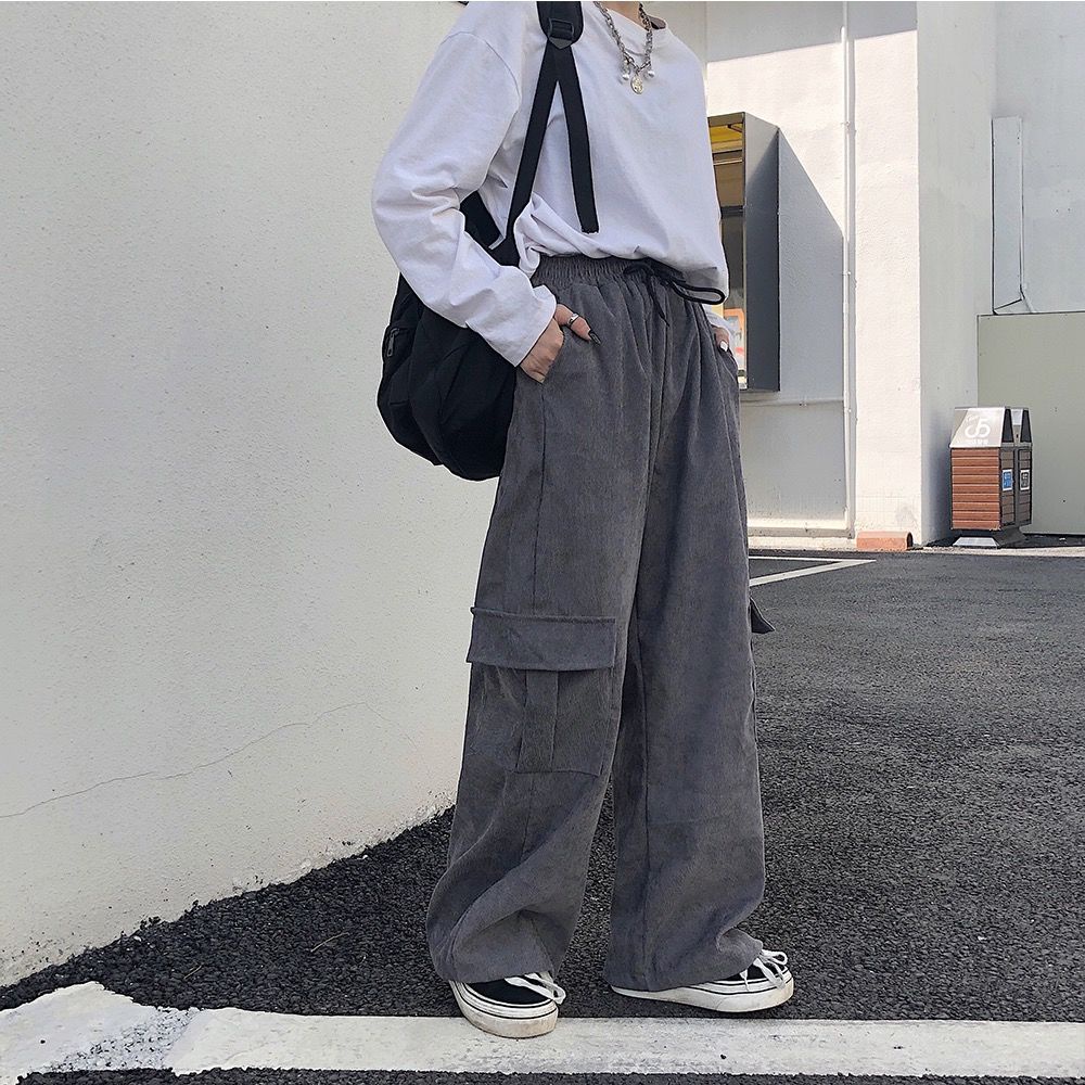 Quần ống rộng Phong Cách Hàn Quốc Thời Trang Cho Nữ