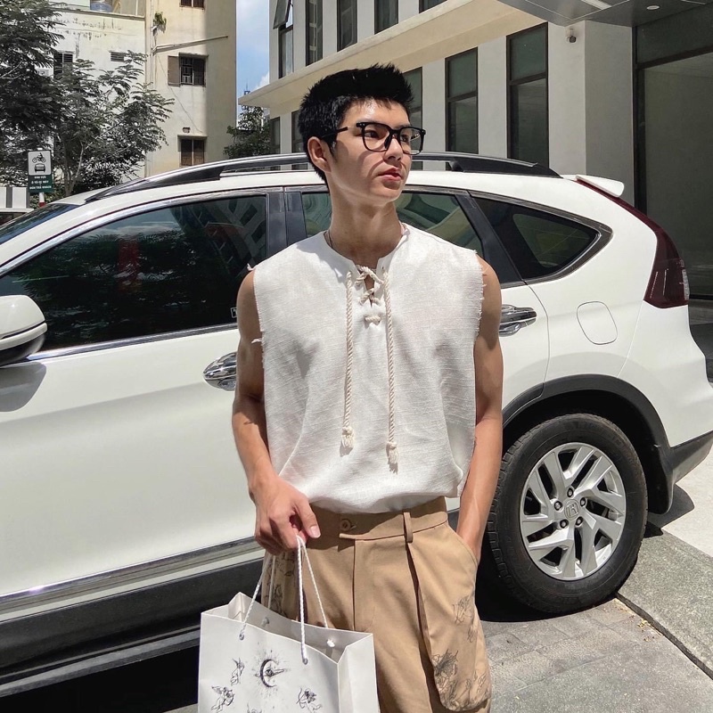 ÁO BA LỖ BUỘC DÂY - ÁO NAM ĐI BIỂN HÀNG THIẾT KẾ
