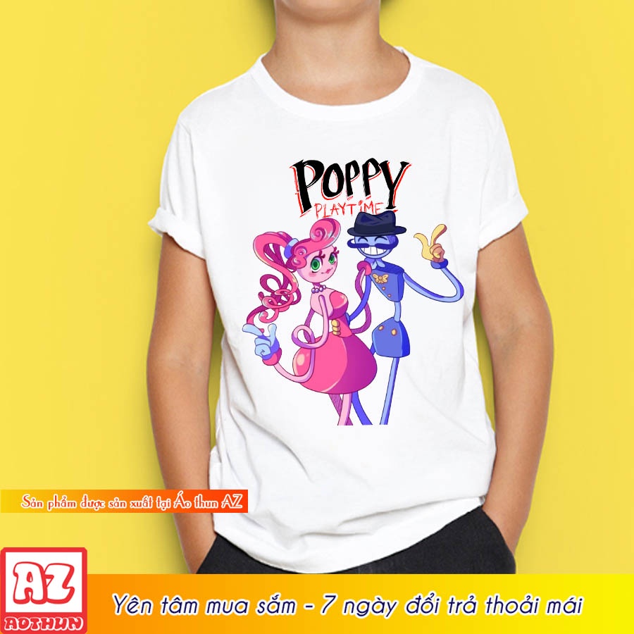 Áo thun trẻ em in hình mommy daddy baby long legs Poppy Playtime M3136