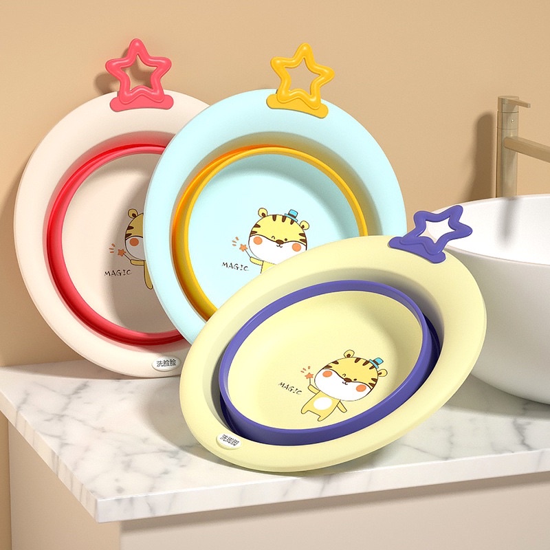 Chậu rửa mặt gấp gọn cho bé, chậu rửa có nhiều hình cho bé Trai/ Gái (KT: 30x30x10cm)