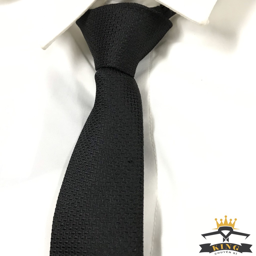 Cà vạt nam thắt sẵn KING caravat công sở và chú rể bản nhỏ dây kéo vải silk lụa cao cấp C014