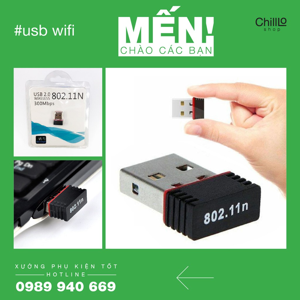 USB Wifi 300Mbps Không Dây 802.11N - Bộ Thu Wifi Cho Máy Tính PC, Laptop, Macbock - Hệ Điều Hành Windows/ Mac Os/ Linux