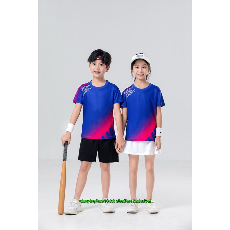 Bộ quần áo thi đấu / luyện tập cầu lông / tennis / bóng chuyền tay ngắn thời trang dành cho bé trai và bé gái