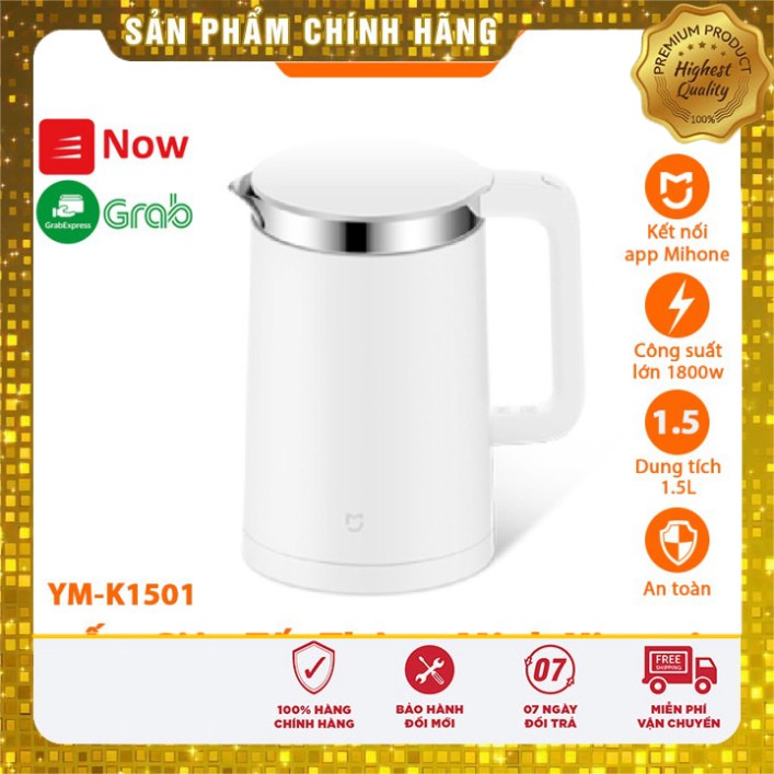 Ấm đun nước Siêu Tốc Thông Minh XIAOMI Electric Kettle YM-K1501 chính hãng điện an toàn cho gia đình đẹp bền rẻ xịn