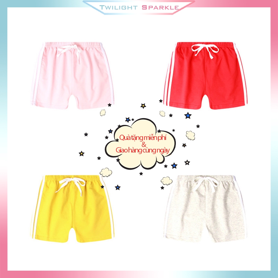 Quần Short Cotton Thoáng Khí Phong Cách Hàn Quốc Cho Bé 2-12 Tuổi