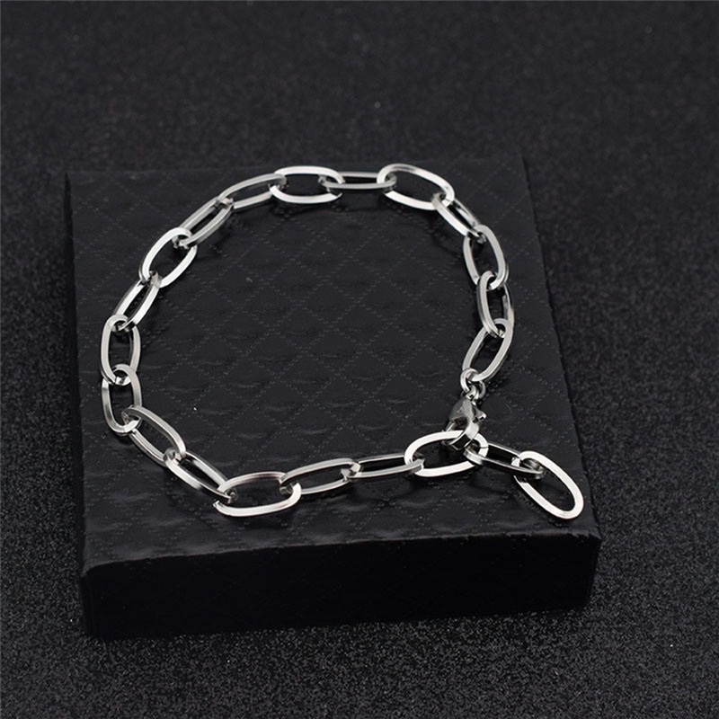 Vòng tay nam nữ dây xích thép titan không gỉ lắc tay bạc mắt xích 2 sợi đẹp to đôi phong cách hiphop Hàn Quốc (VT1).