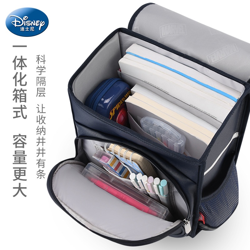 Balo cặp chống gù Nhật Bản cho trẻ em cao cấp học sinh tiểu học trung học cấp 1 có phản quang bảo vệ bé-Disney Spider-Man