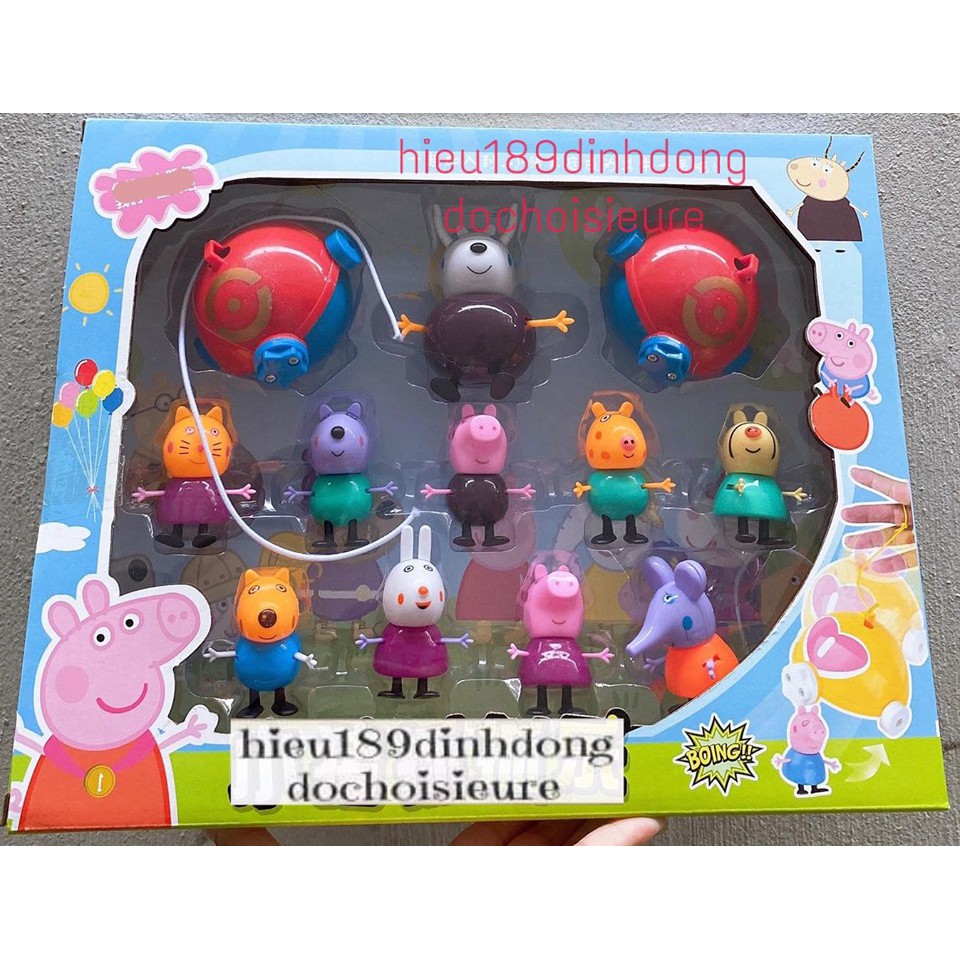 Đồ Chơi Bộ 10 Nhân Vật Peppa Pig cho bé trai và bé gái (ảnh thật)