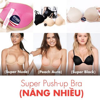 Áo nâng ngực Super Push-up, màu nude, đen, nâng nhiều - A70, B70, A75, B75, A80, B80, Pink Victorias' Secret