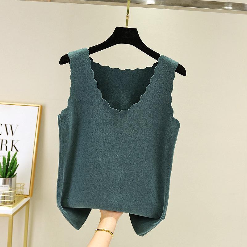 Dàn áo vest nữ ấm áp cộng với khoác ghi lê có đệm nhung cho mùa thu đông bên trong và ngoài mặc đồ lót giữ n