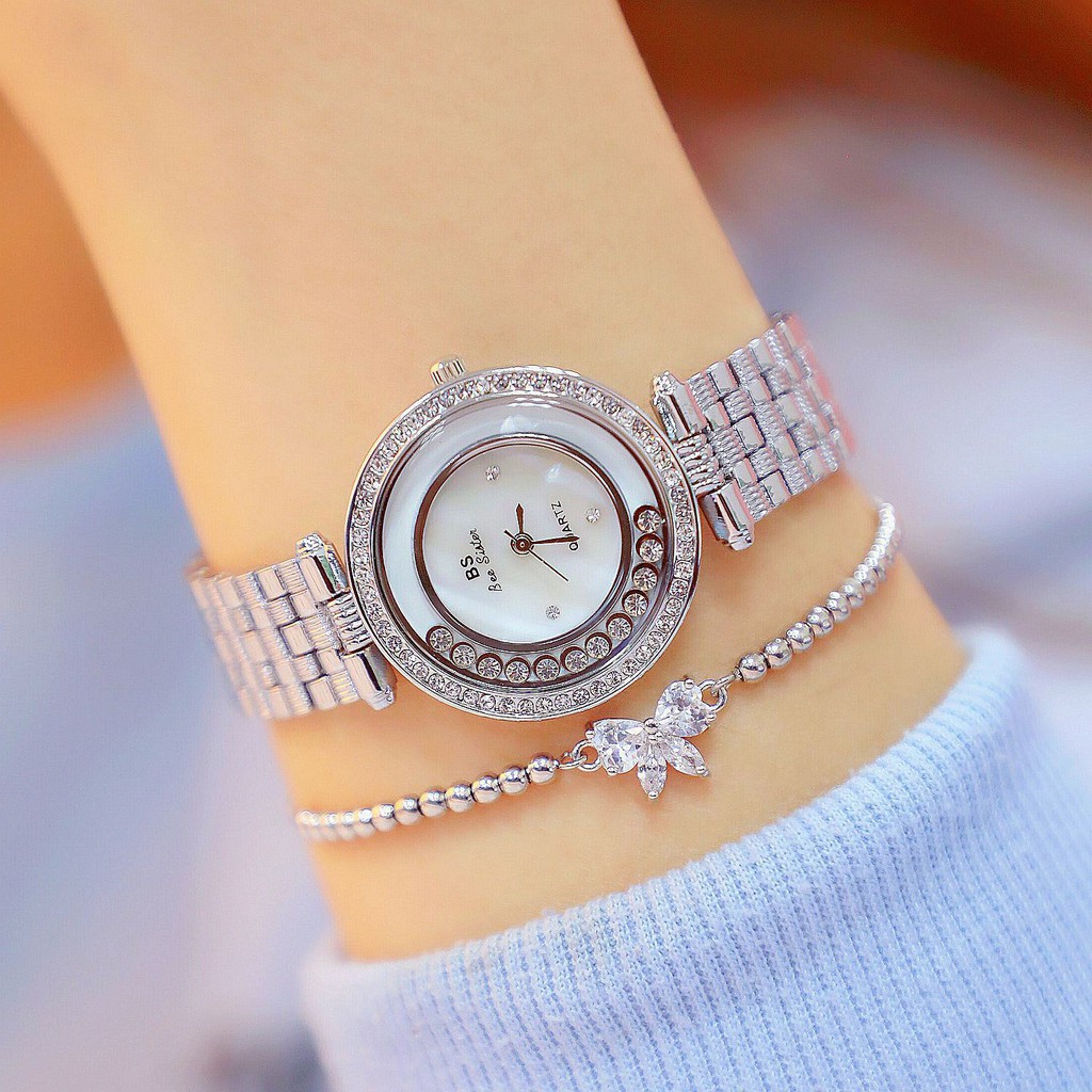 [ xả kho ] Đồng hồ nữ Bee Sister FA1552 dây thép cao cấp, mặt tròn đính đá, thiết kế sang trọng, đẳng cấp