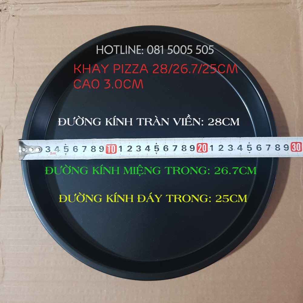 Khuôn Pizza Chống Dính kích thước tràn viền 23.5cm - 25cm - 28cm Khách đặt hàng nhớ xem kích thước mô tả trên ảnh nha ^^