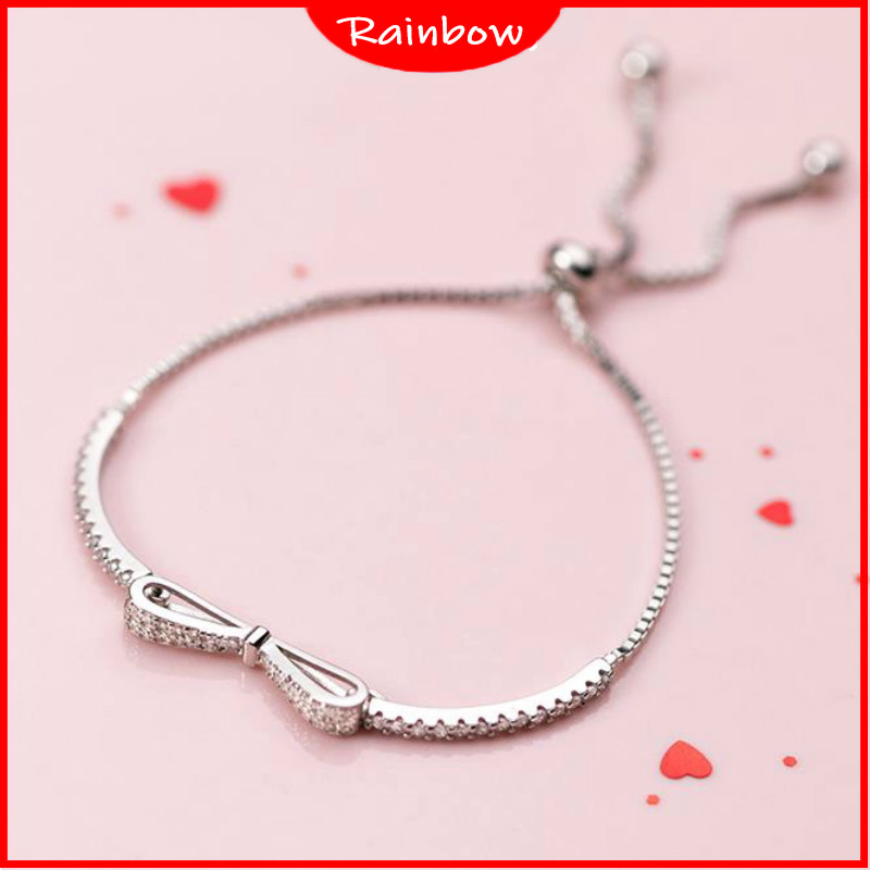 Silver Plated Bracelet Design Bow Necklace Set With Luxury Artificial Gemstones For Women