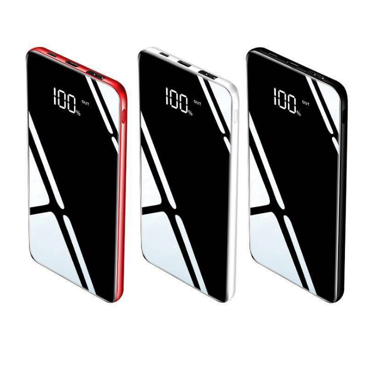 Sạc Pin dự phòng Sạc dự phòng 50000mah mặt gương đen nhanh 2 cổng USB Có đèn pin
