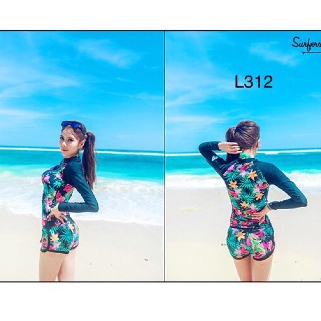 Bikini dài tay loại tốt che nắng đi biển đồ bơi cạp cao kín đáo Hàn Quốc - Siêu HOT | BigBuy360 - bigbuy360.vn